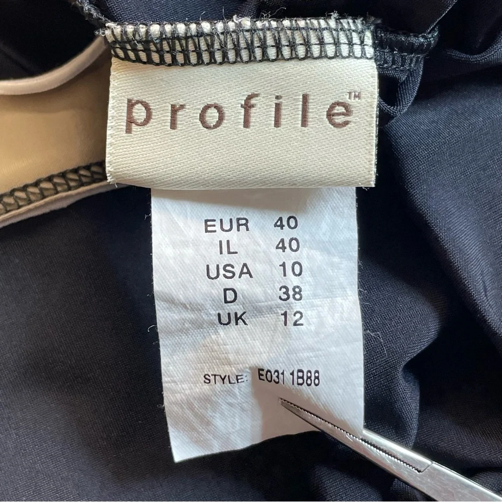 Profile by Gottex Blue‎ whie Ruffled 'Pretty Wild' One Piece Swim Dress size 10